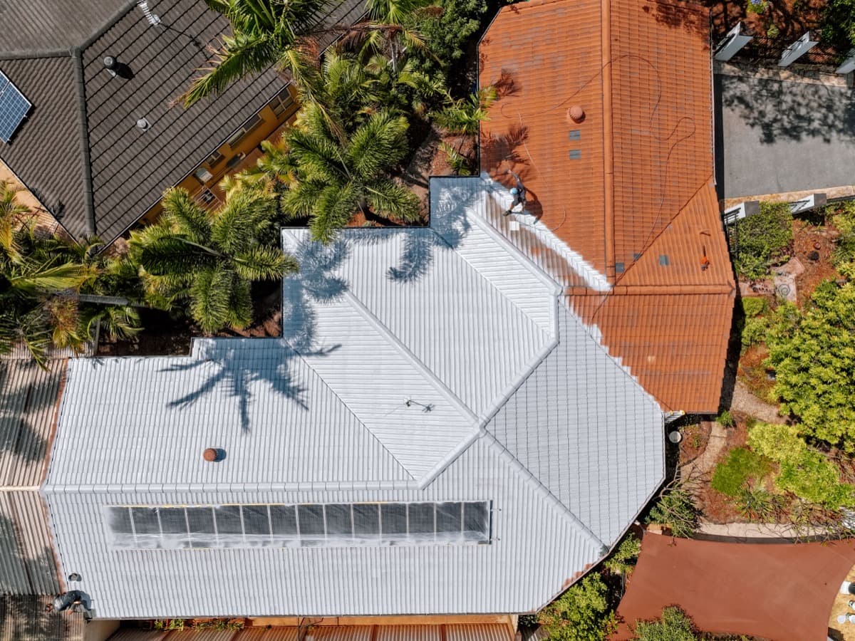 Completed roof restoration with protective coating